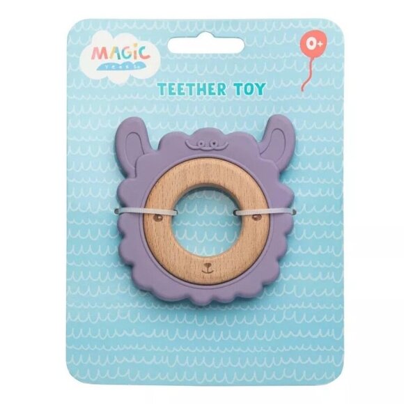 Magic Years 3" Llama Wood and Silicone Teether - Picture 1 of 9